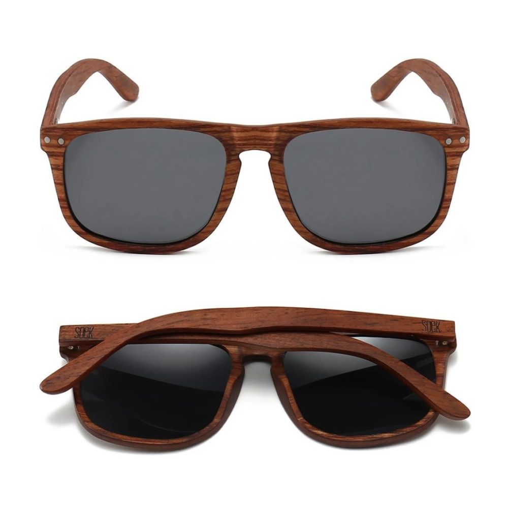 Nomad Rosewood Frame Sunglasses By SOEK