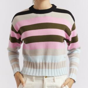 Tootsie Cotton Sweater Cactus Stripe Alessandra