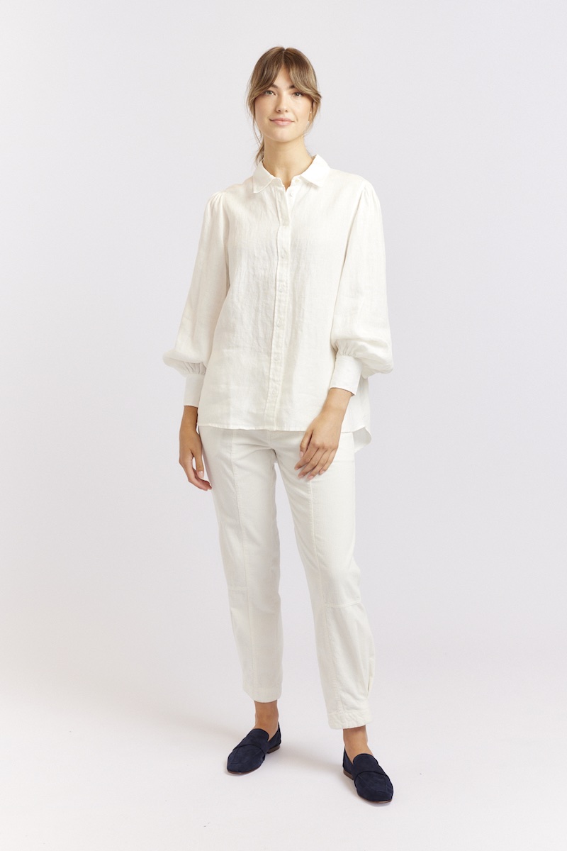 Soho Linen Shirt Ivory Alessandra Clothing from Cabana Style